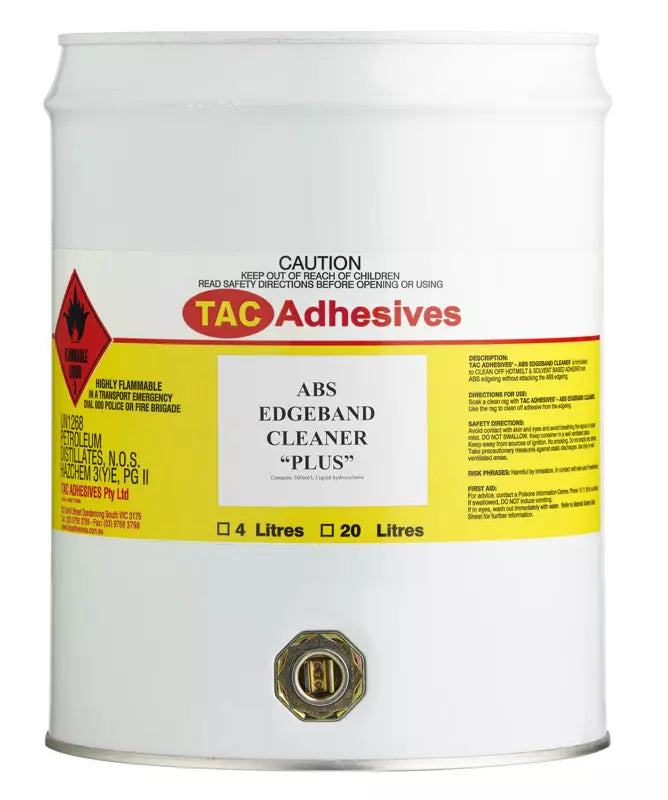 TAC ADHESIVE ABS EDGEBAND CLEANER &#39;PLUS&#39; 20 LITRE DRUM