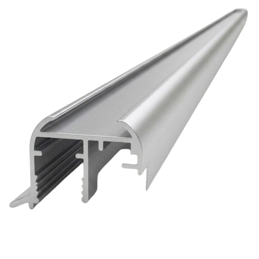 Matt silver wardrobe grip style 5m aluminium profile for sliding wardrobe doors, durable aluminium handle rail for modern wardrobe systems