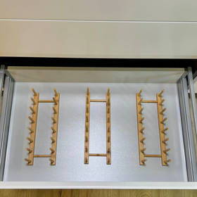Bamboo Dish & Pot Lid Rack – 5 Grid