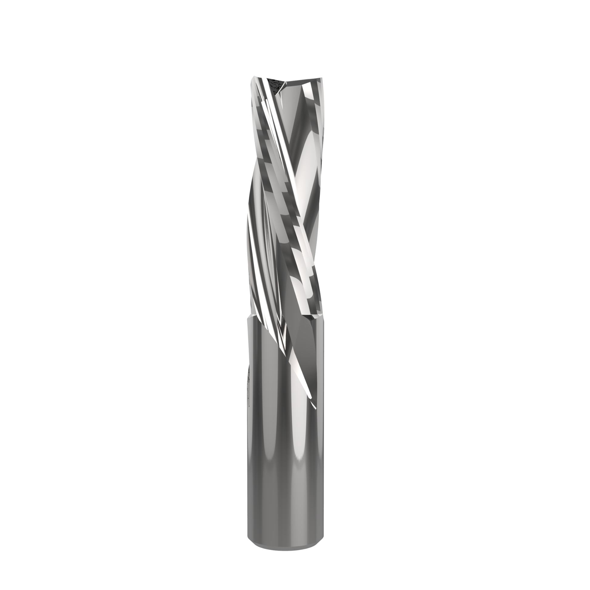 3-flute coated finishing spiral router bit, 25mm diameter, 75mm cutting length, precision CNC bit for smooth cuts in wood, MDF, plywood, and laminates