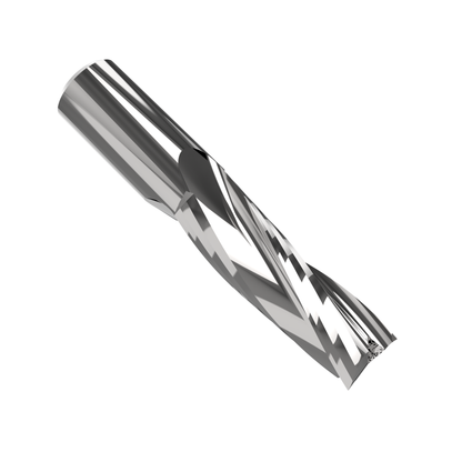 3-flute coated finishing spiral router bit, 25mm diameter, 75mm cutting length, precision CNC bit for smooth cuts in wood, MDF, plywood, and laminates