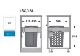 Pull Out Hamper - 450mm cabinet