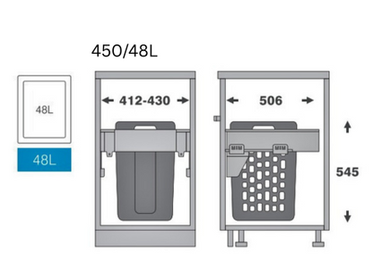 Pull Out Hamper - 450mm cabinet