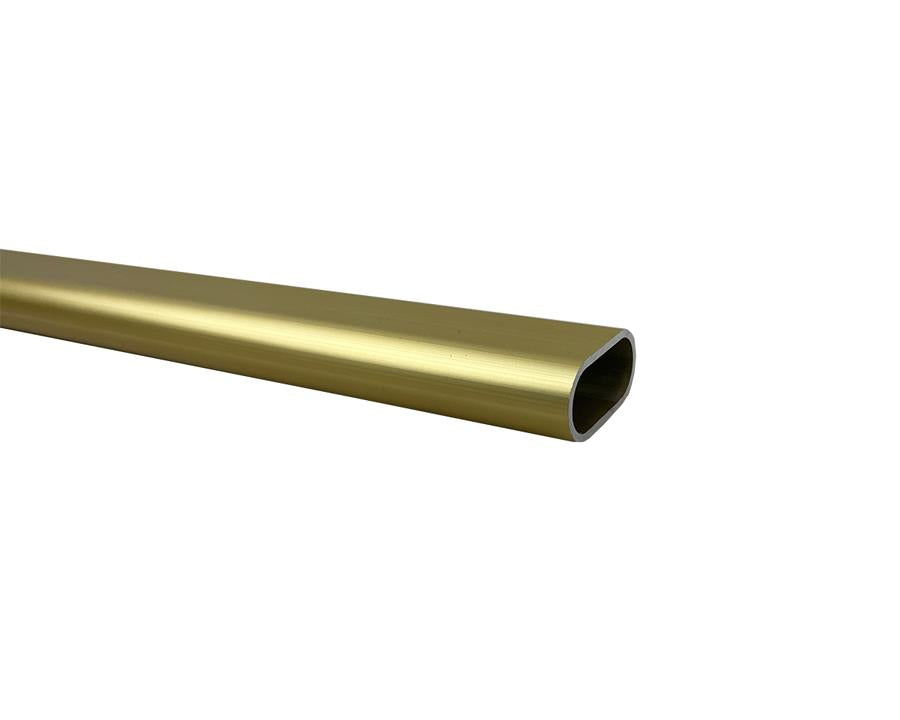 Oval Hanger Rail - Brushed Gold 15mm x 30mm x 2.9m