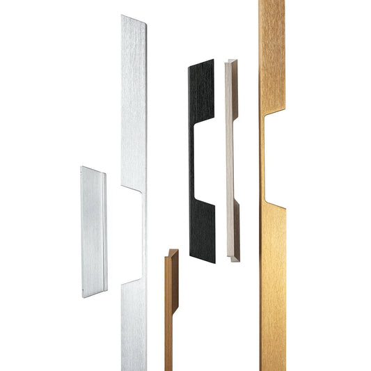 Rail by Momo cabinet rail handle, modern linear kitchen cabinet pull hardware designed for sleek contemporary cabinetry and minimalist interior joinery.
