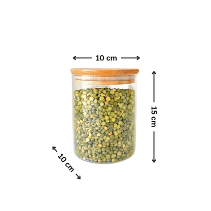 1050ml Glass Storage Jar with Bamboo Lid-3