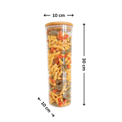 2100ml Glass Storage Jar with Bamboo Lid-1