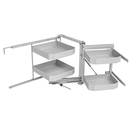 SIGE™ Pro-Line 4-basket soft-close corner pantry pull-out in white for 900mm cabinets, right-hand
