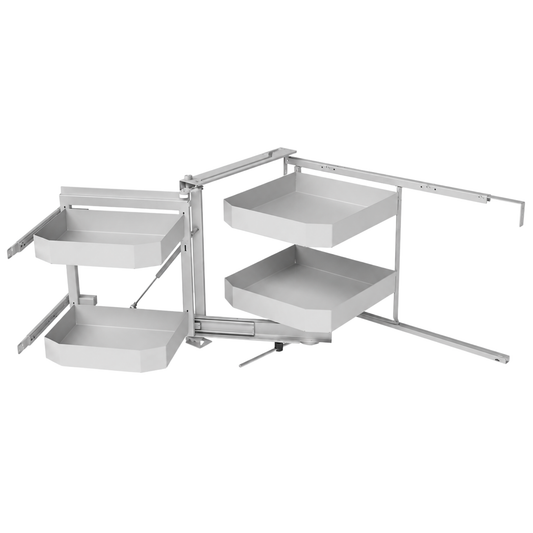 SIGE™ Pro-Line 4-basket soft-close corner pantry pull-out in white for 900mm kitchen cabinets