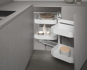 SIGE™ Pro Line 4 Basket Soft Close Corner Pull Out | White | Right Hand Application | (900mm carcase) by W&B