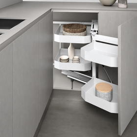 SIGE™ Pro Line 4 Basket Soft Close Corner Pull Out | White | Right Hand Application | (900mm carcase) by W&B
