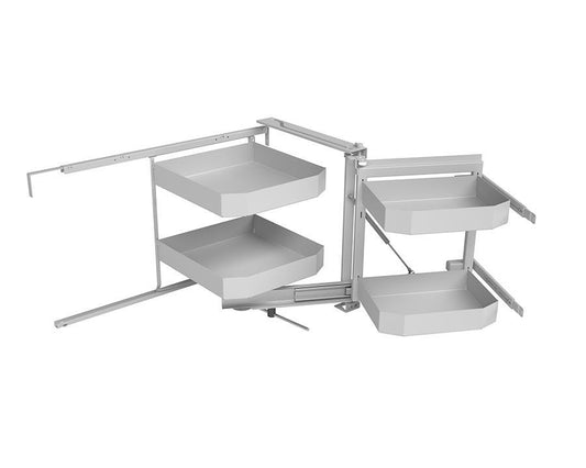 SIGE™ Pro-Line 4-basket soft-close corner pull-out in white, right-hand application, designed for 900mm cabinets for organized kitchen storage