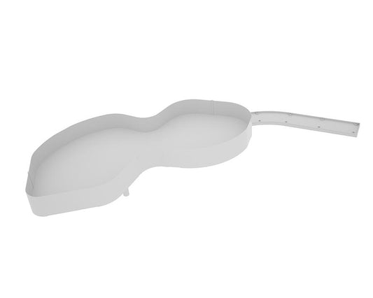 SIGE Pro Line kidney corner shelf pair in white, left-hand application for 900mm carcase, rotating kitchen corner storage system designed for easy access, organised storage, and efficient space utilisation