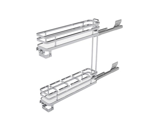 SIGE Pro Line left hand side mount soft close bottle rack for 150mm carcase, pull-out kitchen storage system designed for bottles and narrow cabinets, featuring smooth soft-close runners and efficient space-saving organisation
