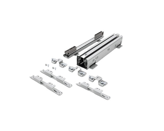 SIGE™ soft-close runner and bracket set 400mm in white, designed for smooth and stable operation of pantry pull-out units