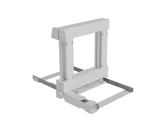 SIGE Spazio 4 corner pull-out system frame in white, space-saving kitchen corner storage solution designed for smooth access, durable construction, and efficient cabinet organisation