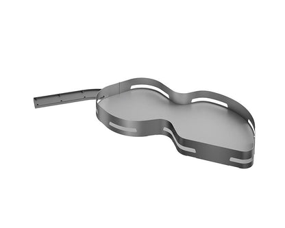 SIGE Materia Kidney Shelf | Orion Grey with Silver Grey Base | Left Hand Application | For 900mm Carcase 450mm W 500mm D Weight capacity: 20kg per Shelf | (Sold as Pair)