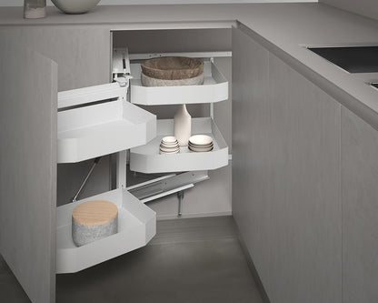 SIGE™ Pro Line 4 Basket Soft Close Corner Pull Out | White | Left Hand Application | (900mm carcase) by W&B