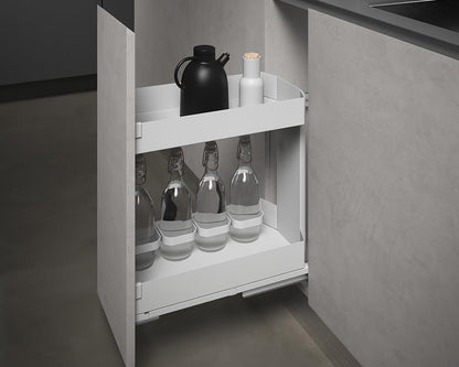 SIGE™ Pro Line Side Mount Soft Close Bottle Rack | White | 300mm Carcase