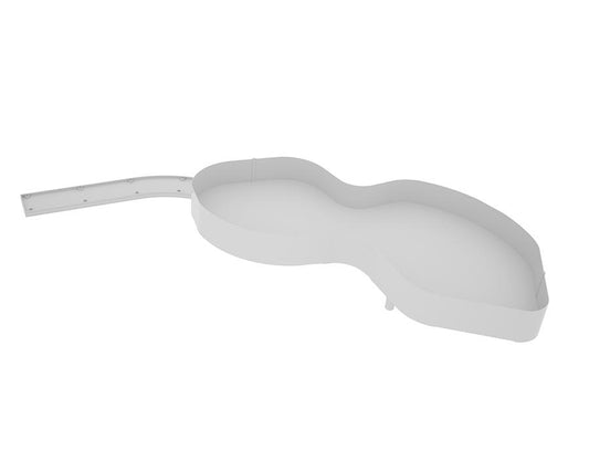 SIGE™ Pro Line Kidney Shelf | White | Right Hand Application | (900mm Carcase) Sold as Pair