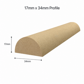 Half Round Timber Batten | 17mm x 34mm | Steccawood by Polytec