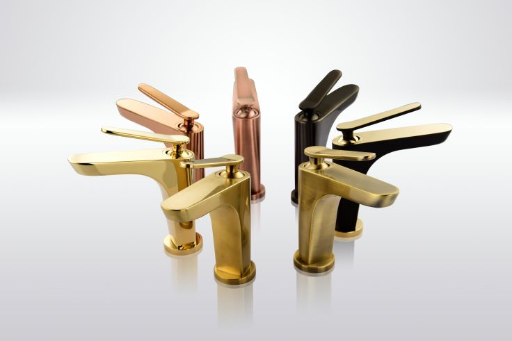 Imperial Modern Basin Taps | Brushed Gold