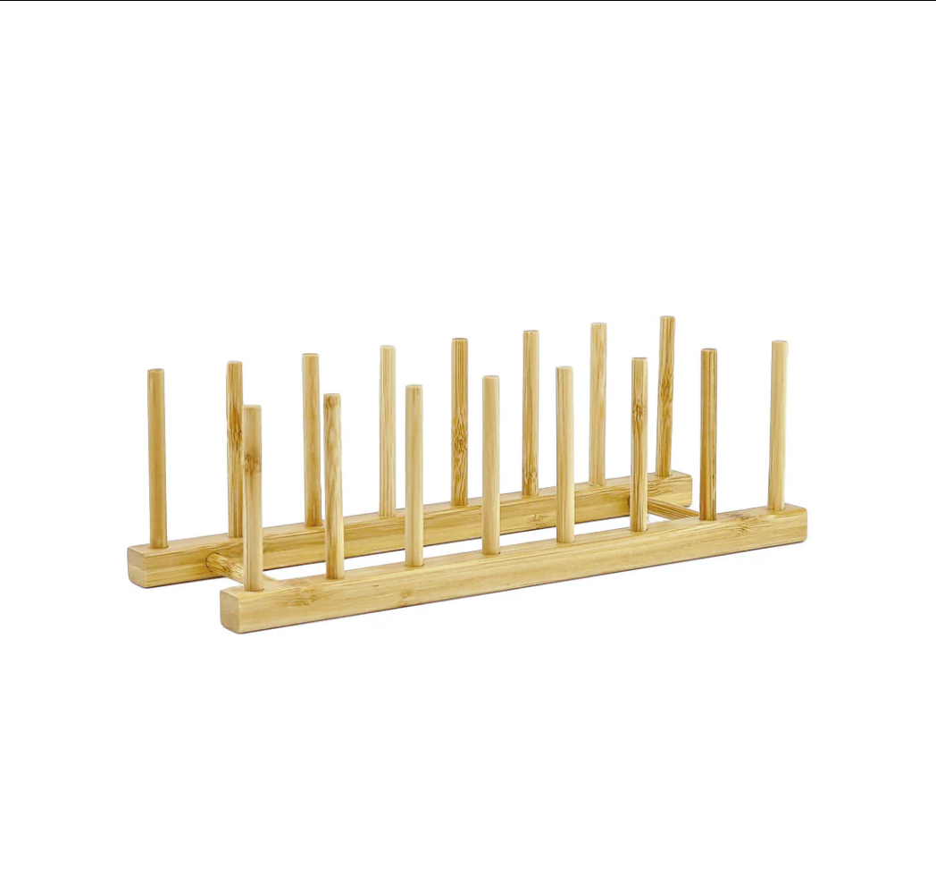 Bamboo Dish & Pot Lid Rack – 5 Grid-4