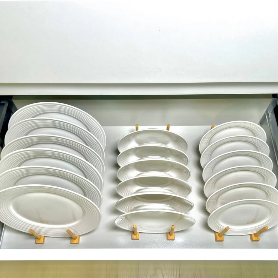 Bamboo Dish & Pot Lid Rack – 5 Grid-3