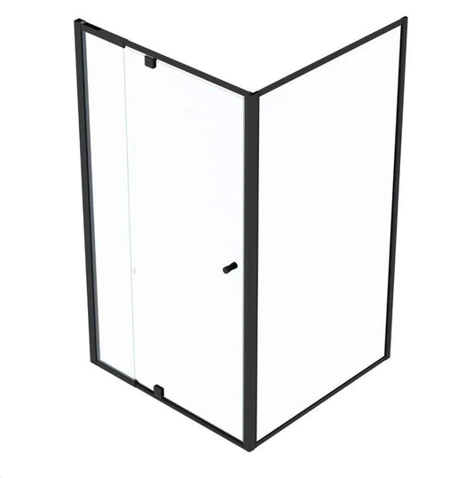 Semi-frameless glass shower screen with pivot or sliding door for modern bathrooms, available in custom sizes for corner or wall installations.