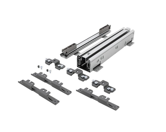 Heavy duty 120kg soft close runner and bracket set by Sige Materia for 450mm pantry units, designed for durable and smooth pull-out kitchen storage