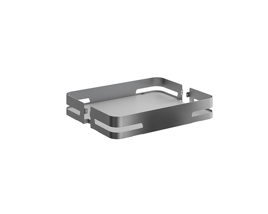 SIGE Materia Basket for Pull Out Pantry | Orion Grey with Silver Grey Base for 450mm Carcase (380mm W 440mm D 90mm H) Code Includes 5 Baskets