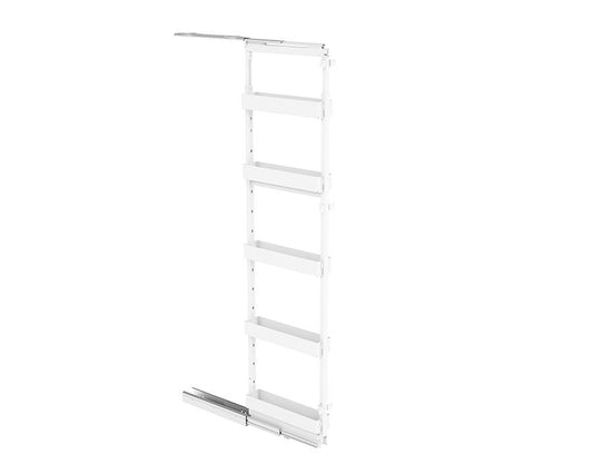 Sige™ Pro Line 5-tier pull-out soft close pantry system for 200mm cabinets in white, designed for slim and organised kitchen storage