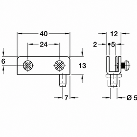 Simplex-Inset Glass Door Hinge | Black
