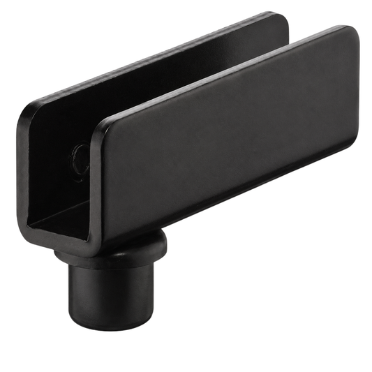 Simplex 110° inset glass door hinge in black for glass and wood doors