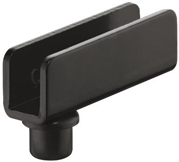 Simplex inset glass cabinet door hinge with 111° opening angle for smooth, secure installation on frameless glass cabinet doors.