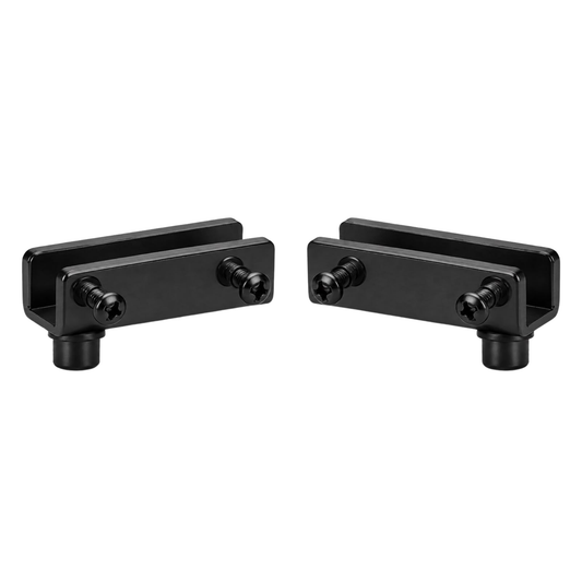 Simplex black inset glass door hinge with 110° opening for cabinet doors