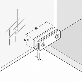 Simplex-Inset Glass Door Hinge | Black