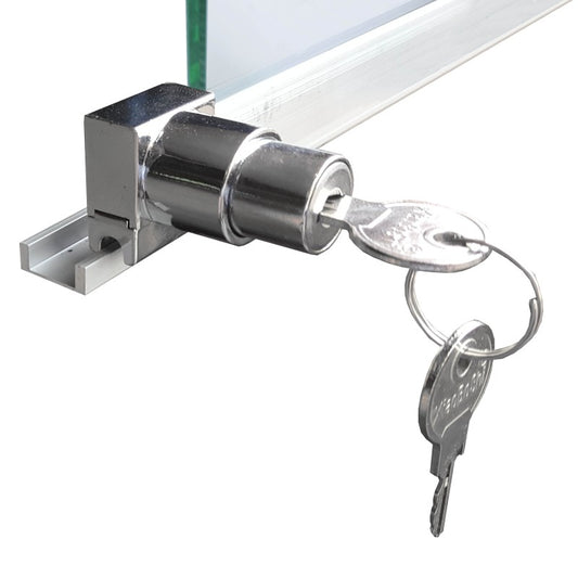 Sliding door rail system lock for glass and timber doors, durable hardware for secure door locking and smooth sliding door operation