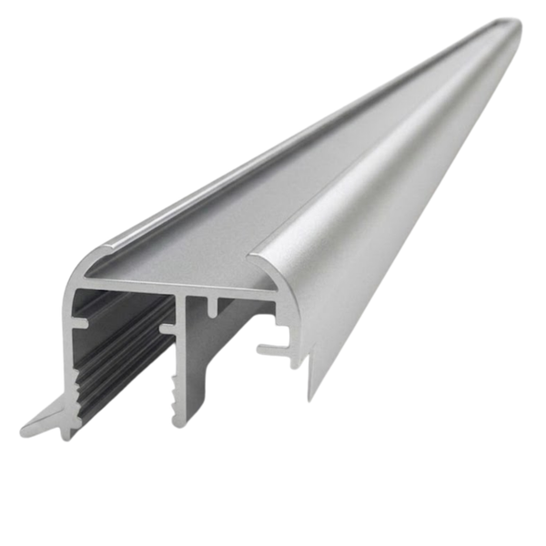 16mm matt silver wardrobe grip style handle aluminium profile for sliding wardrobe doors and cabinets, modern durable finish by Imperial Glass and Timber