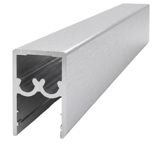 Wardrobe sliding door track system, brushed silver rail kit for secure and smooth door movement