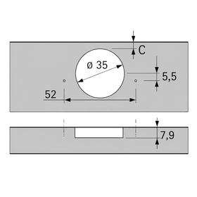 Hettich Sensys | Thin Door Hinge | Integrated Silent System 9094270