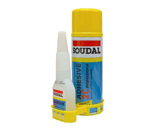 Soudal 2C adhesive kit with 100g adhesive and 400ml activator by W&B – high-strength, fast-curing adhesive for bonding metals, plastics, and construction materials