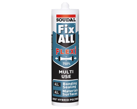 Soudal Fix All Flexi 290ml spray by Wilson & Bradley – versatile, fast-curing, paintable adhesive and sealant for indoor and outdoor use, moisture-resistant, UV-stable