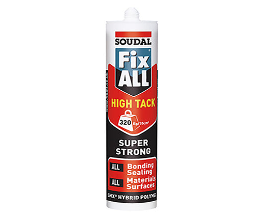 Soudal Fix All High Tack 290ml black adhesive sealant ultra-strong solvent-free hybrid polymer for construction, bonding, and sealing applications