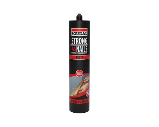 Soudal Strong As Nails 350 ml – Fix It construction adhesive with instant grab, solvent-free, moisture-resistant, ideal for wood, metal, and DIY projects by Wilson and Bradley