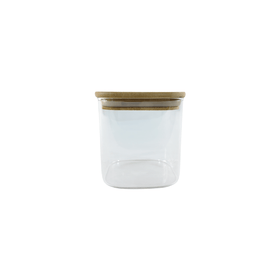 Square Glass Jar with Bamboo Lid – 750ml Pantry Storage