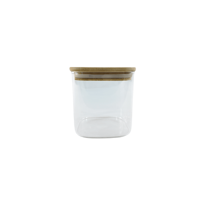 Square Glass Jar with Bamboo Lid – 750ml Pantry Storage-2