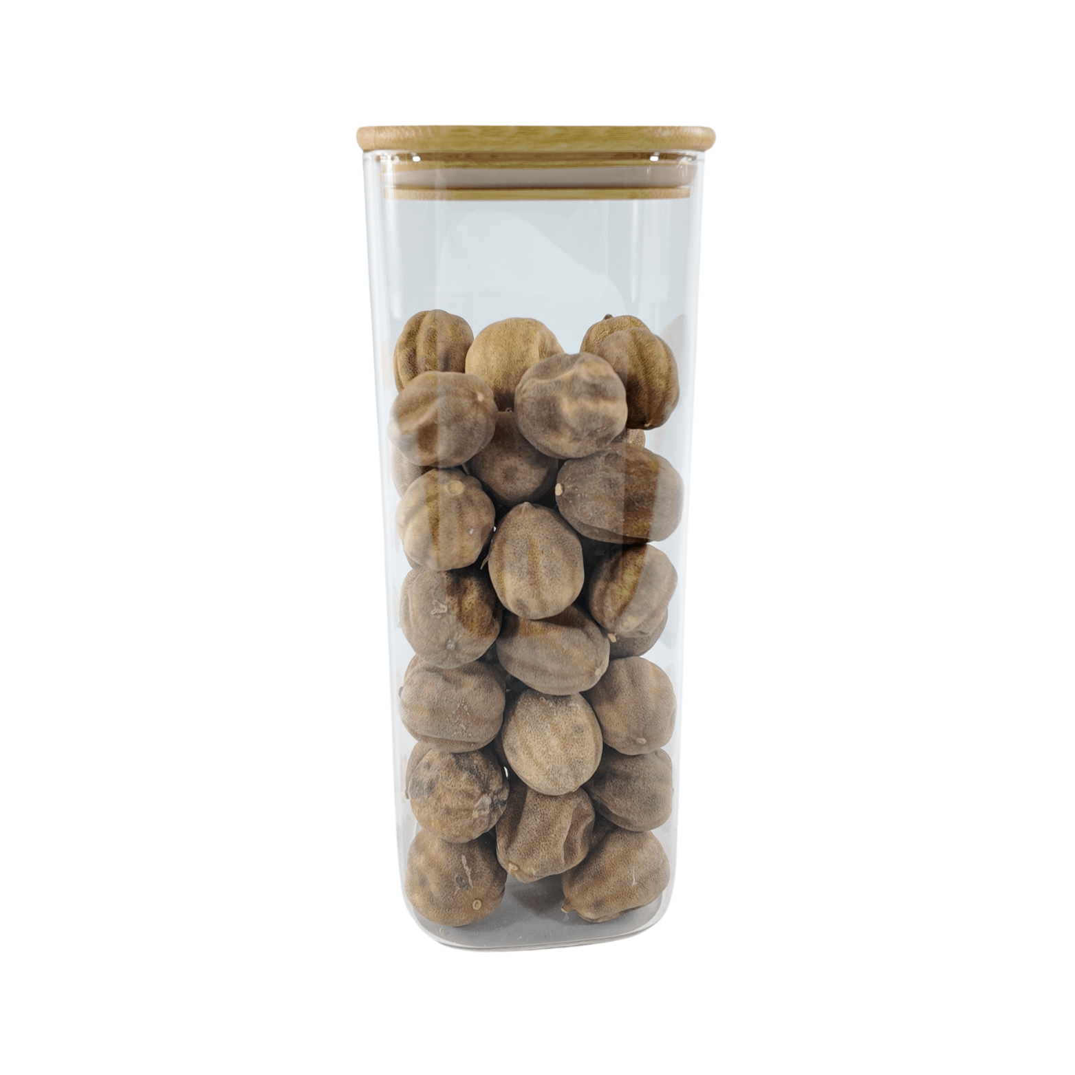 Square Glass Jar with Bamboo Lid – 1500ml Pantry Storage-0