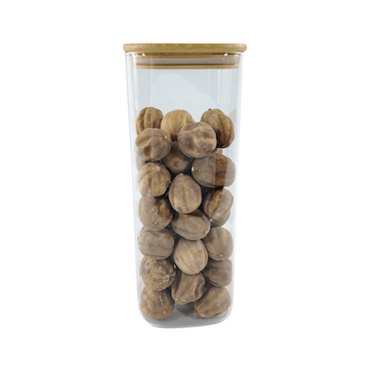 Square Glass Jar with Bamboo Lid – 1500ml Pantry Storage-0