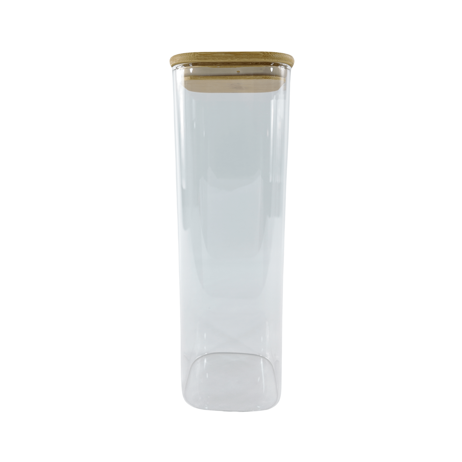 Square Glass Jar with Bamboo Lid – 2300ml Pantry Storage-2